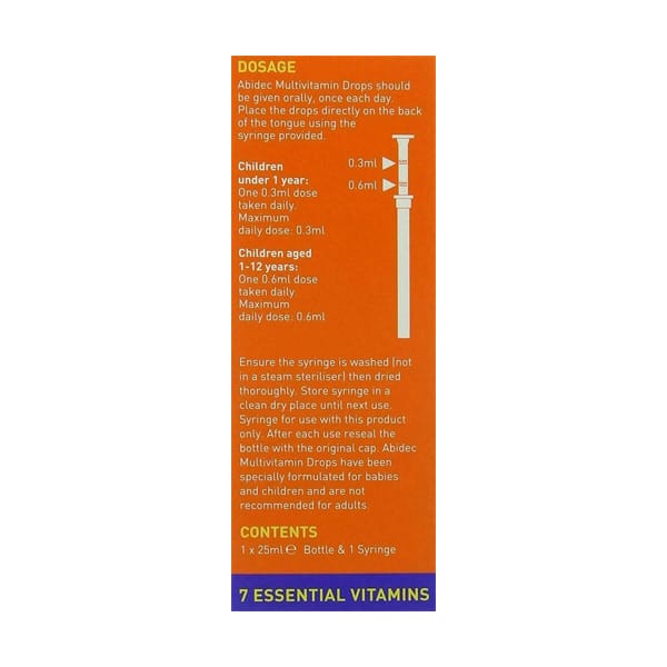 Abidec MultiVitamin Drops for Babies & Children 25ml - Image 3