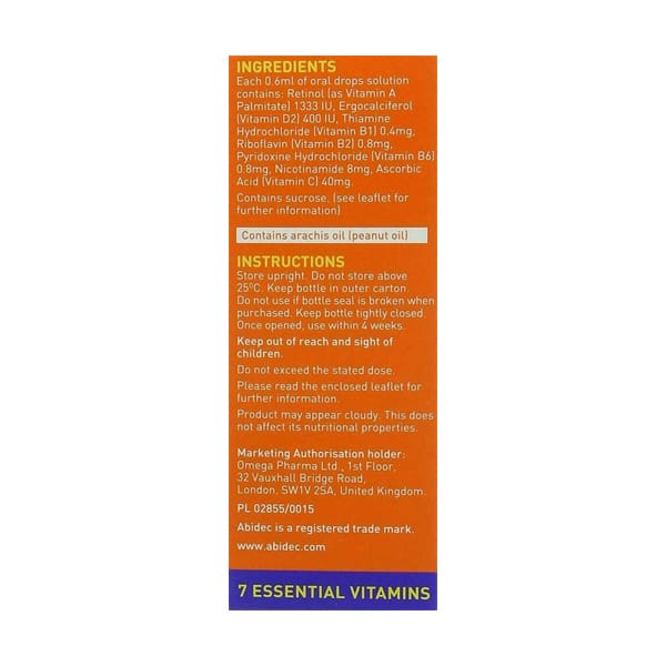 Abidec MultiVitamin Drops for Babies & Children 25ml - Image 4