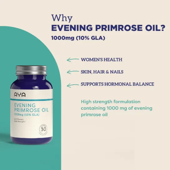 Aya Evening Primrose Oil 10% GLA 30 Capsules - Image 3