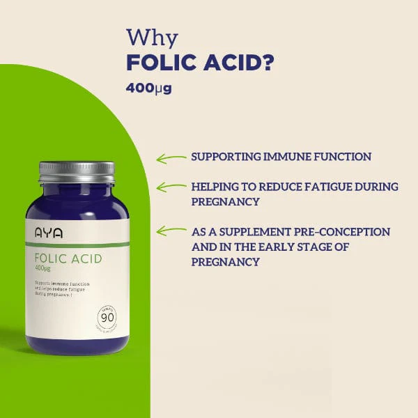 AYA Folic Acid 400mcg 90 Tablets - Image 4