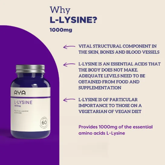 AYA L-Lysine 500mg 60 Tablets - Image 3