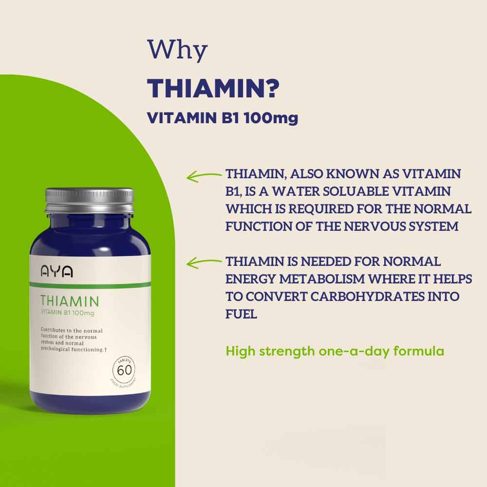 AYA Vitamin B1 Thiamin 100mg Tablets - Image 4