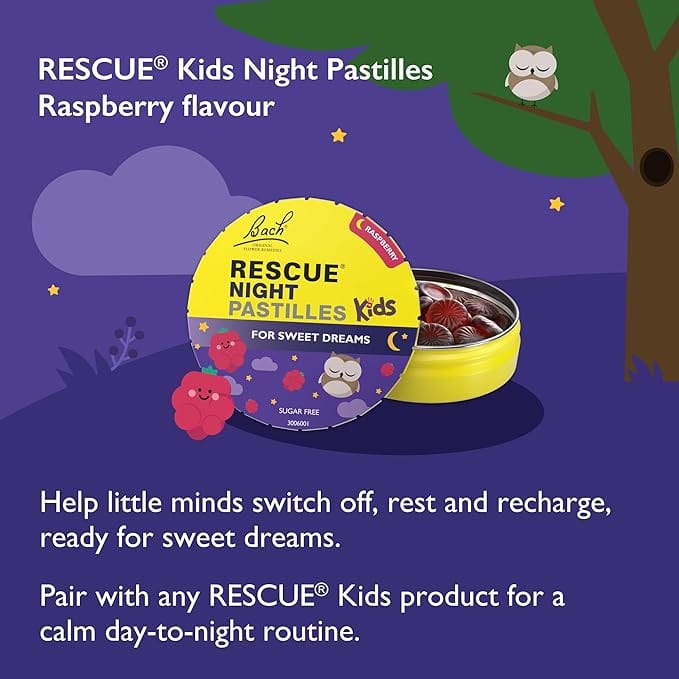 Bach Rescue Kids Remedy Night Pastilles Raspberry 50g - Image 2