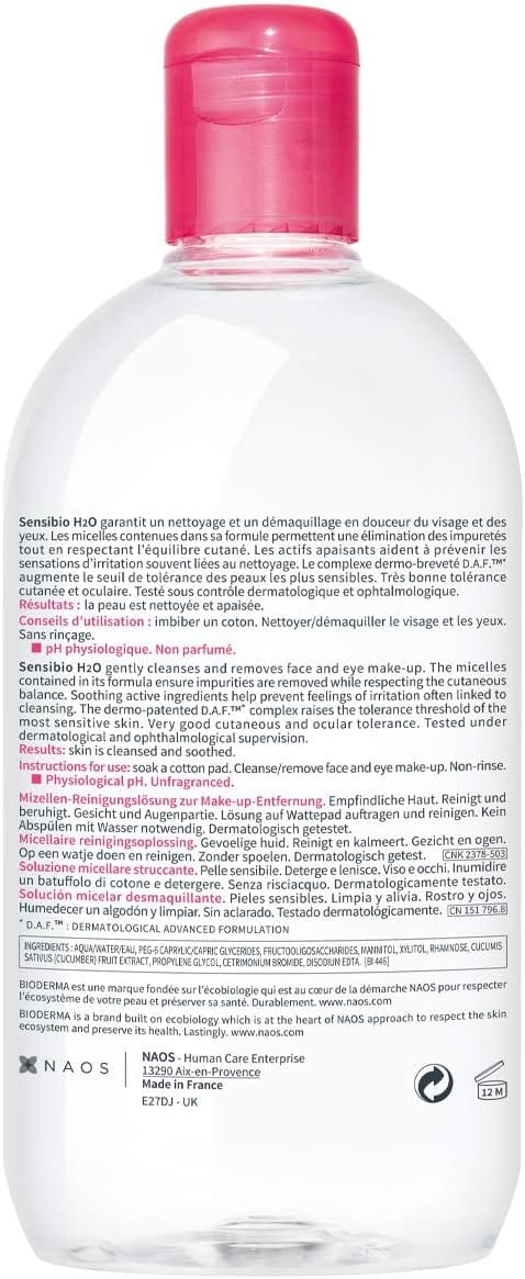 Bioderma Sensibio H20 Micellar Water 500ml - Image 3