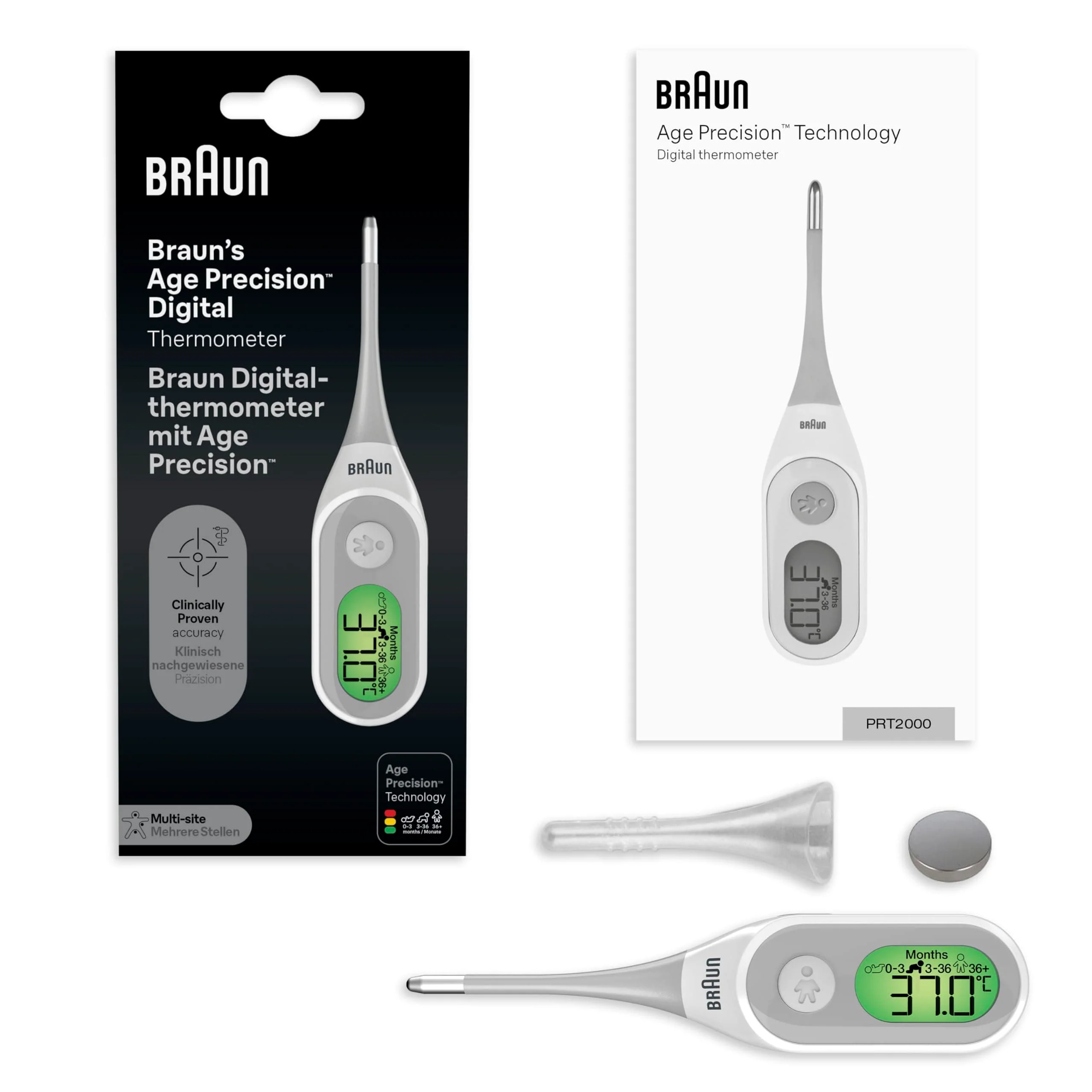 Braun Digital Stick Thermometer with Age Precision ~ PRT2000