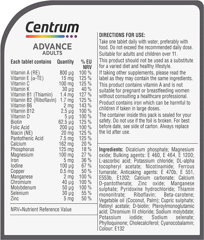 Centrum Advance Multivitamin Tablets 60 - Image 4