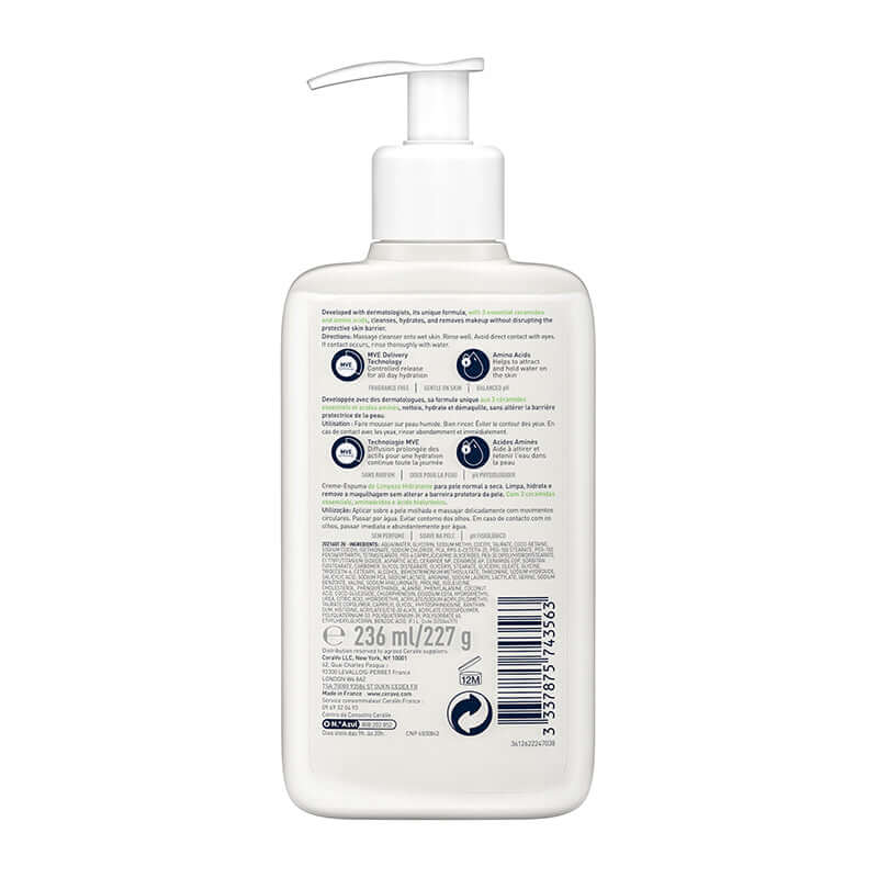 CeraVe Hydrating Cream-To-Foam Cleanser 236ml - Image 2