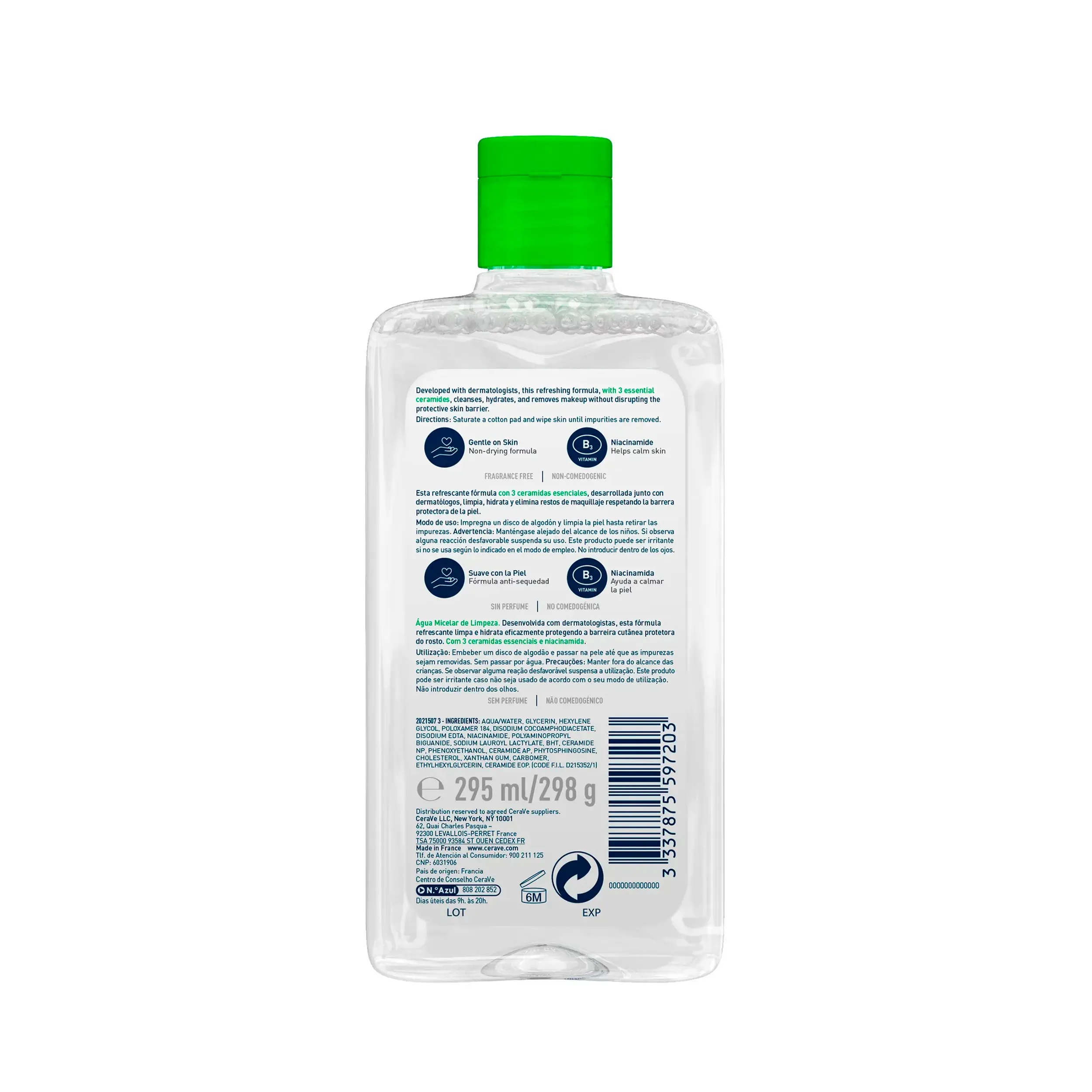 CeraVe Hydrating Micellar Cleansing Water 295ml - Image 2