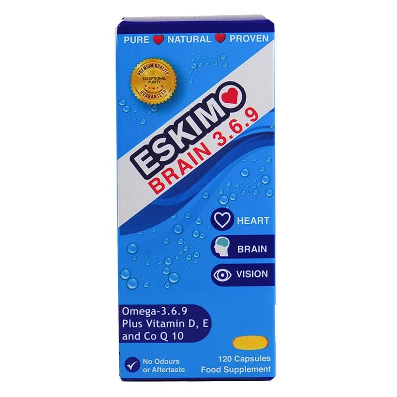 Eskimo Brain Omega 3, 6 & 9 with CoQ10 120 Capsules - Image 3