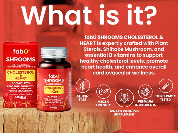 FabU Shrooms Cholesterol & Heart 90 Capsules - Image 4