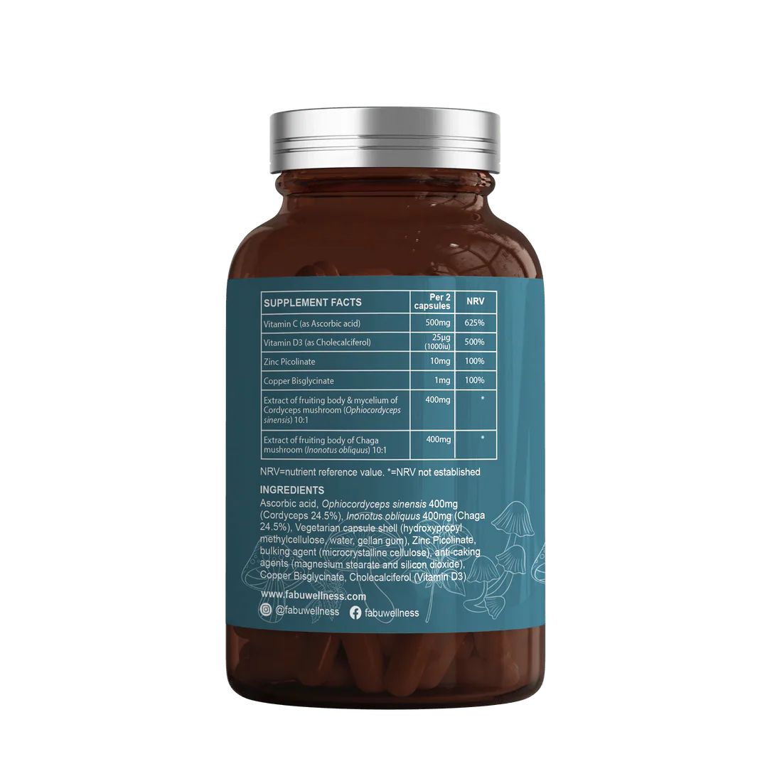 FabU Shrooms Immune 60 Capsules - Image 4