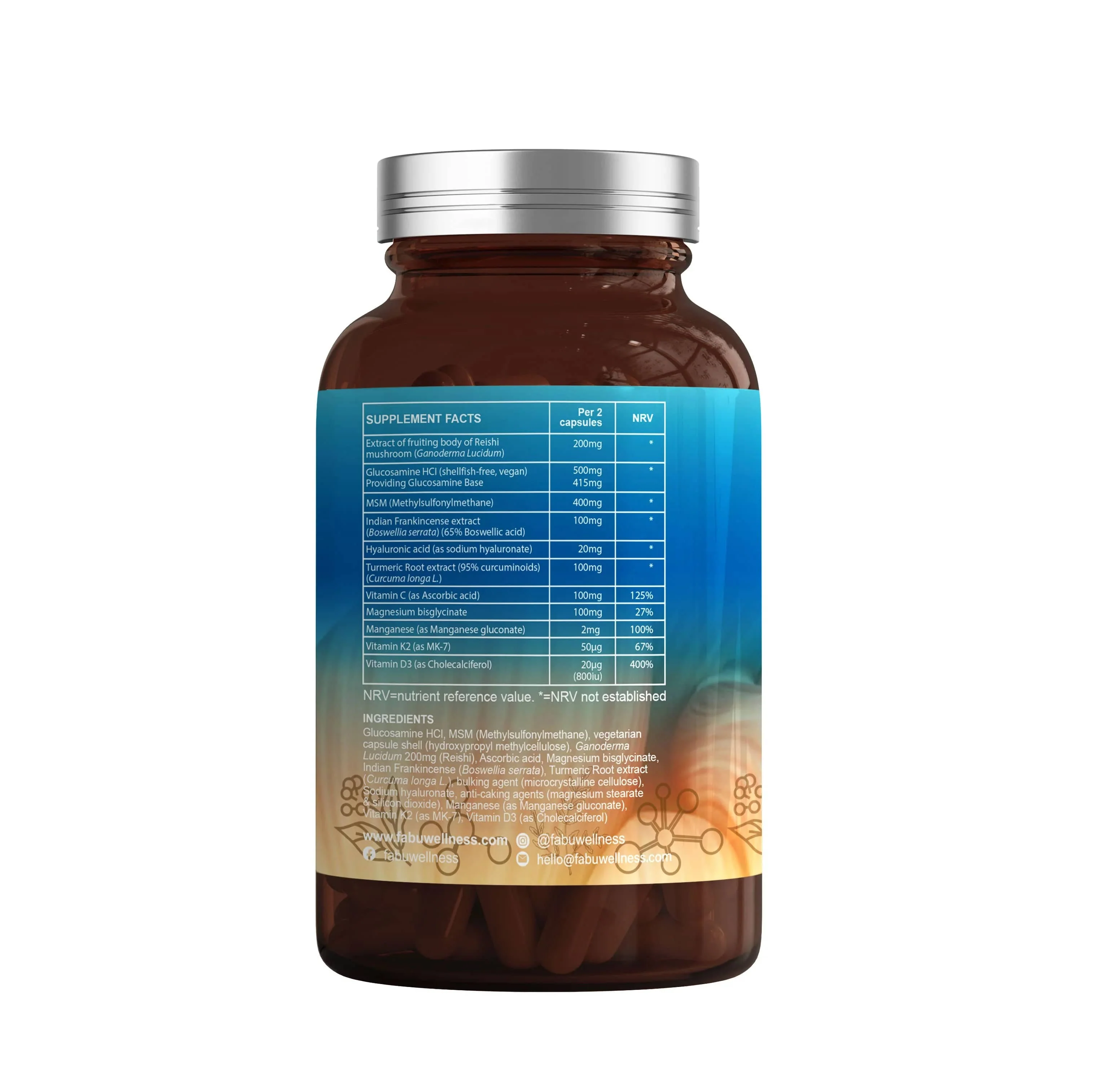 FabU Shrooms Joint Bone Muscle 60 Capsules - Image 7