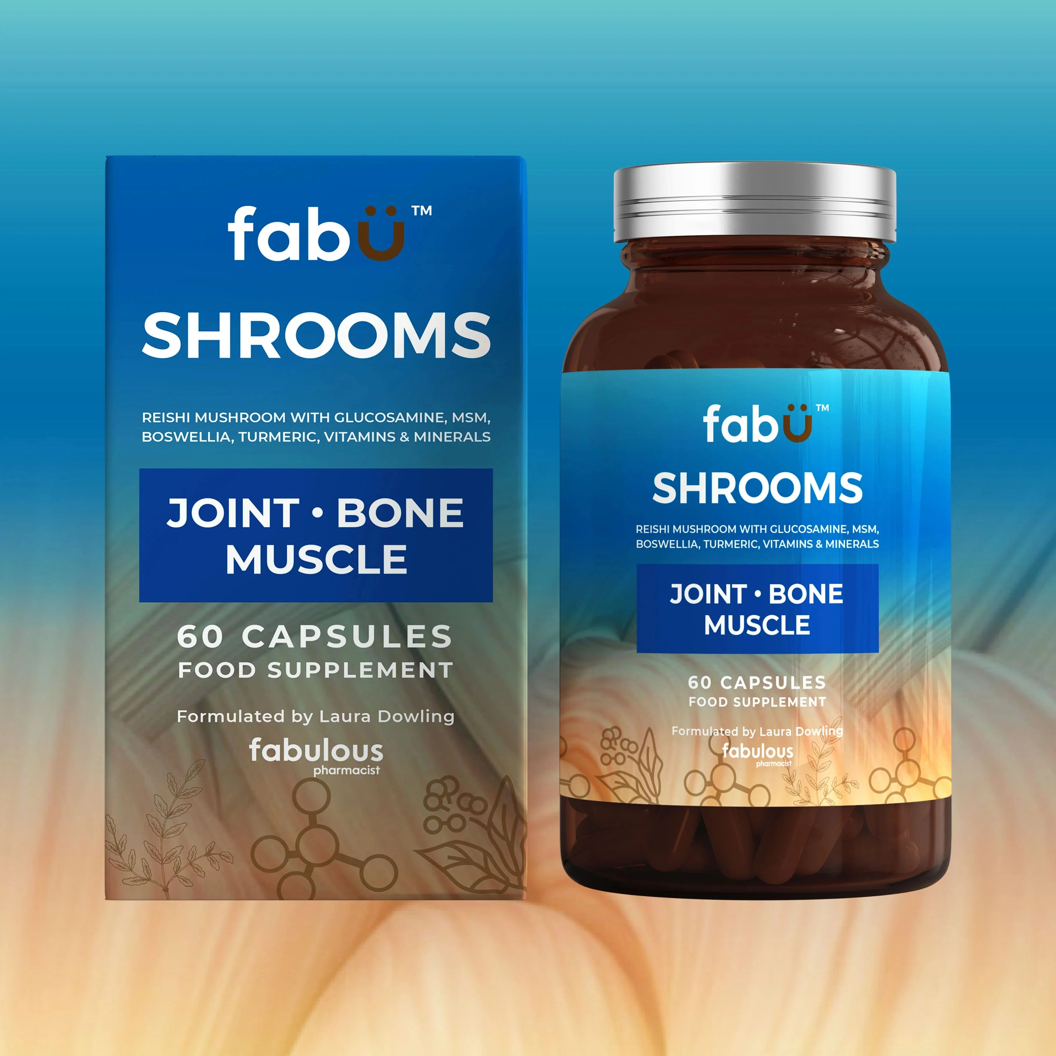 FabU Shrooms Joint Bone Muscle 60 Capsules - Image 8