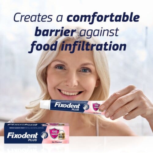 Fixodent Plus Food Barrier for Secure Denture Hold All Day 40g - Image 2
