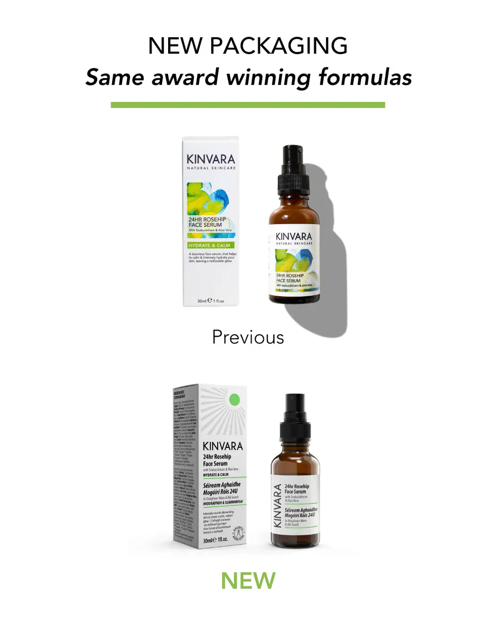 Kinvara Natural Skincare 24hr Rosehip Face Serum 30ml - Image 2