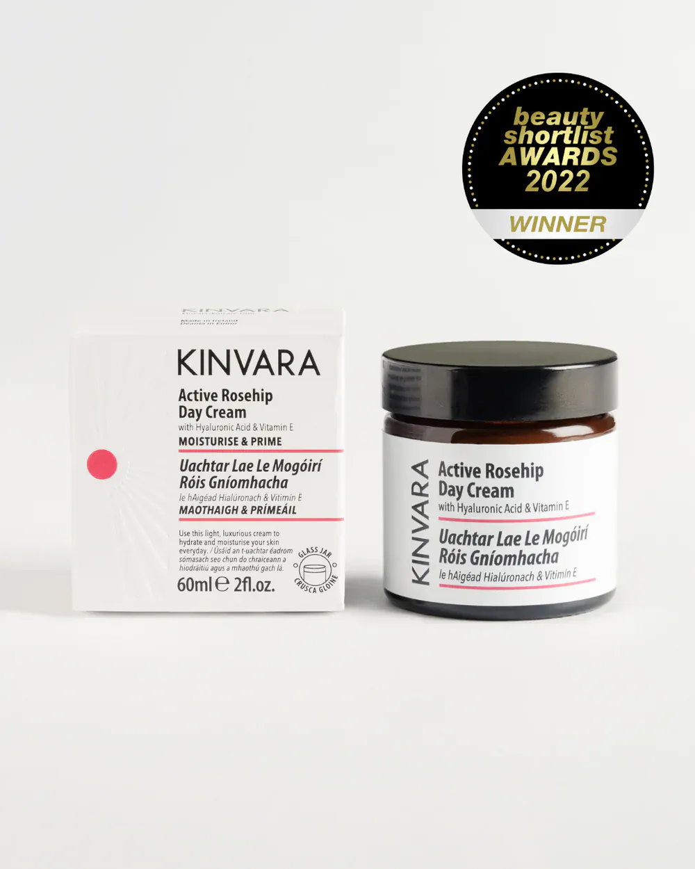 Kinvara Active Rosehip Face Day Cream with Hyaluronic Acid 60ml - Image 2