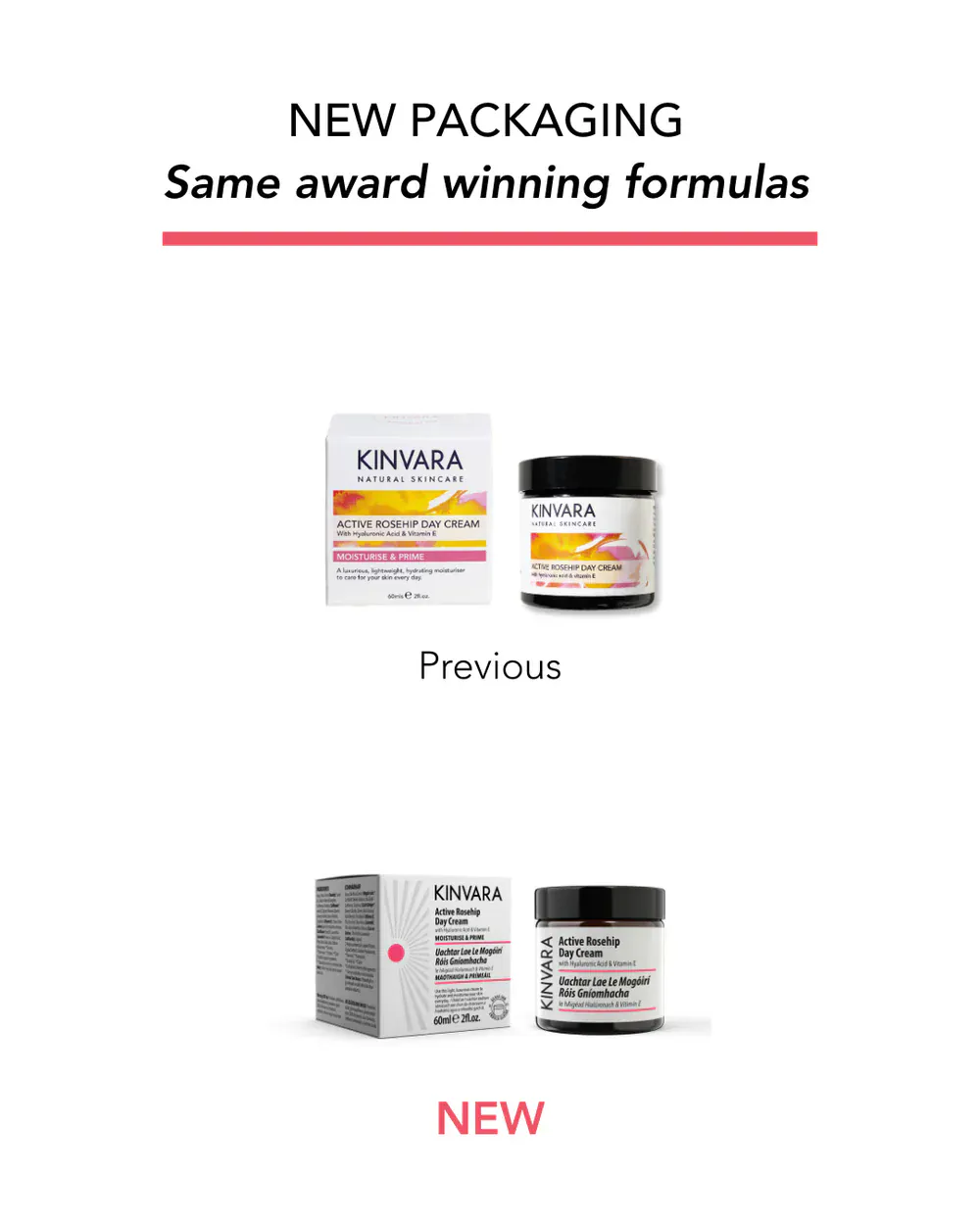 Kinvara Active Rosehip Face Day Cream with Hyaluronic Acid 60ml - Image 3