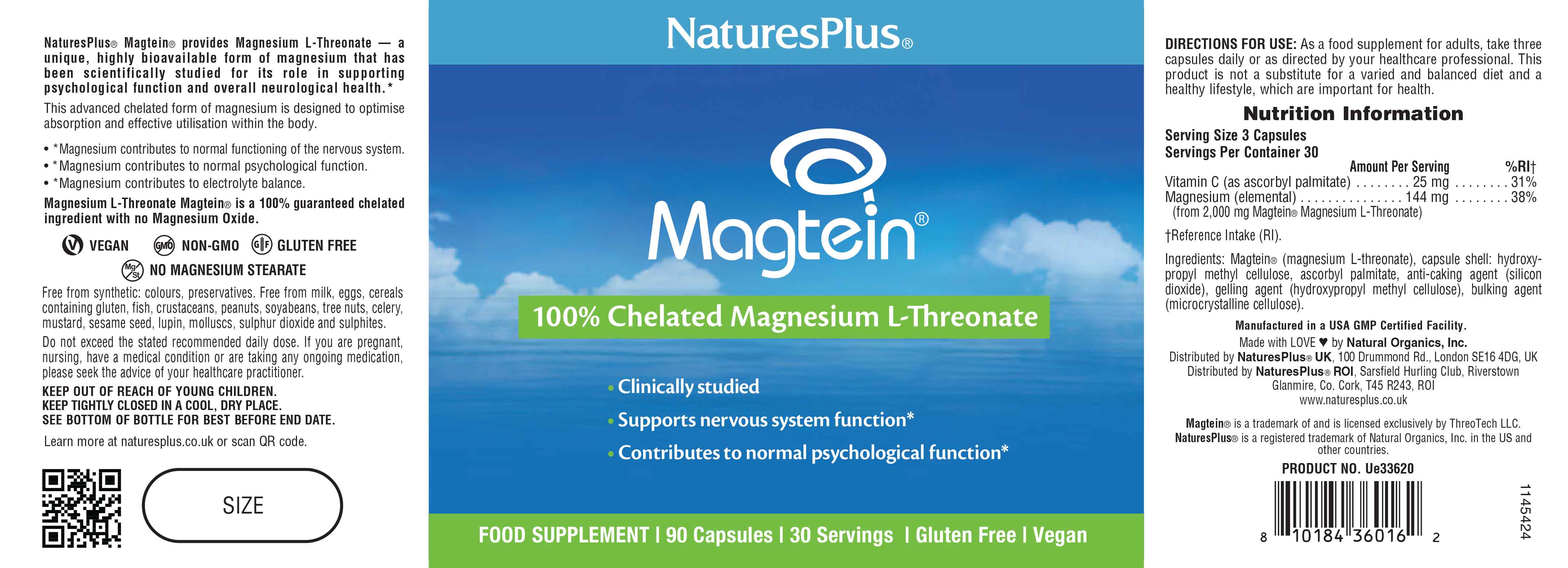 Natures Plus Magtein Magnesium L-Threonate 90 Capsules - Image 4
