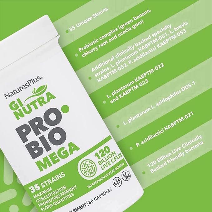 Natures Plus GI Natural Probiotic Mega 30 Capsules - Image 5