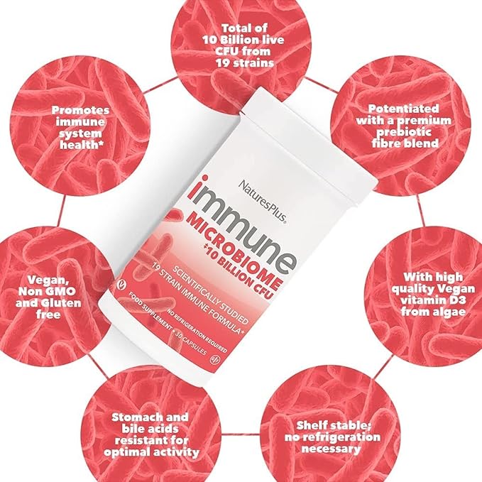 Natures Plus Immune Microbiome Probiotic 30 Capsules - Image 6