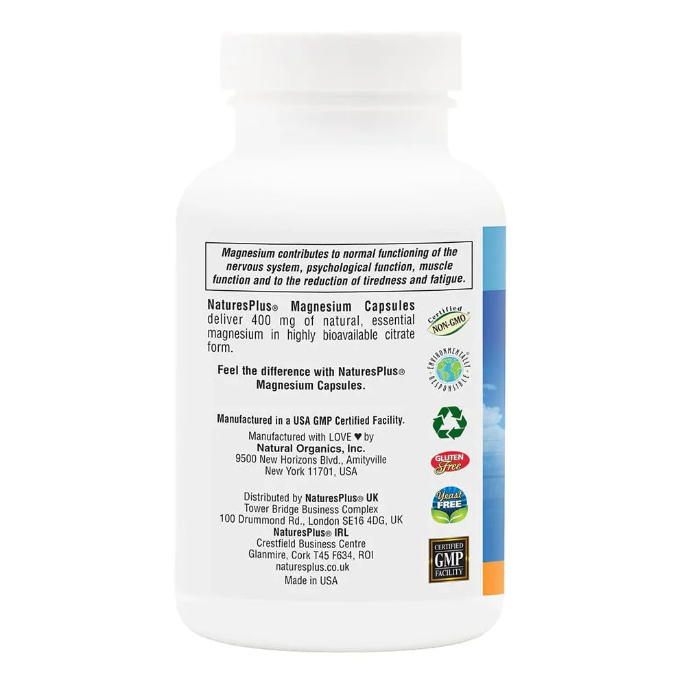 Natures Plus Magnesium Capsules 120 - Image 3