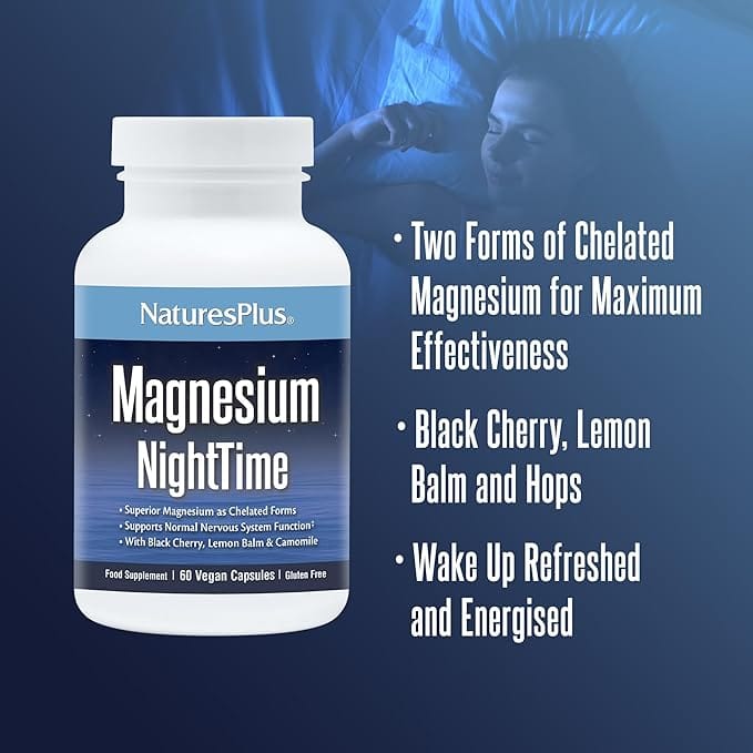 Natures Plus Magnesium NightTime 60 Capsules - Image 3