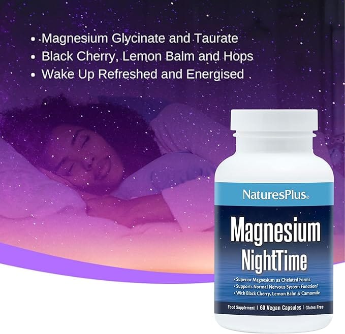Natures Plus Magnesium NightTime 60 Capsules - Image 4