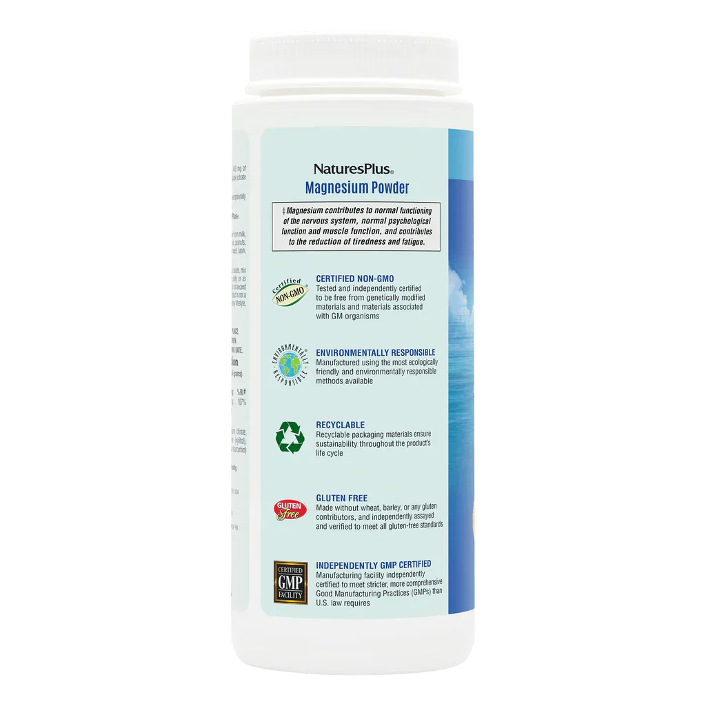 Natures Plus Magnesium Powder Orange 504g - Image 3