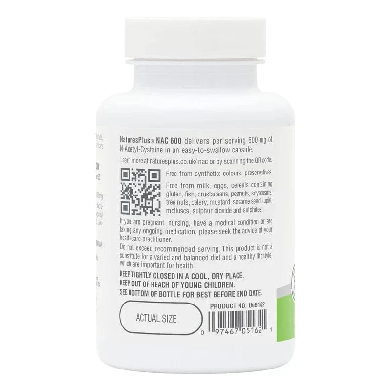 Natures Plus NAC 600mg Capsules 60 - Image 3