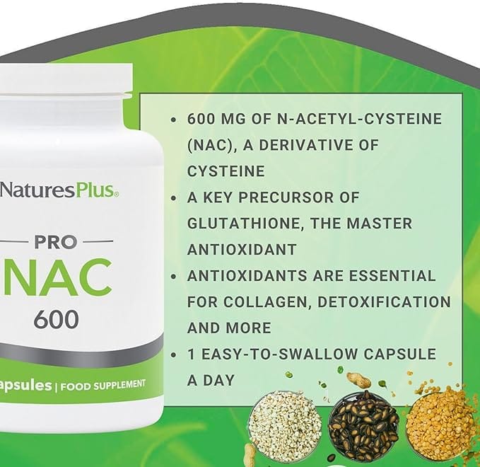 Natures Plus NAC 600mg Capsules 60 - Image 5