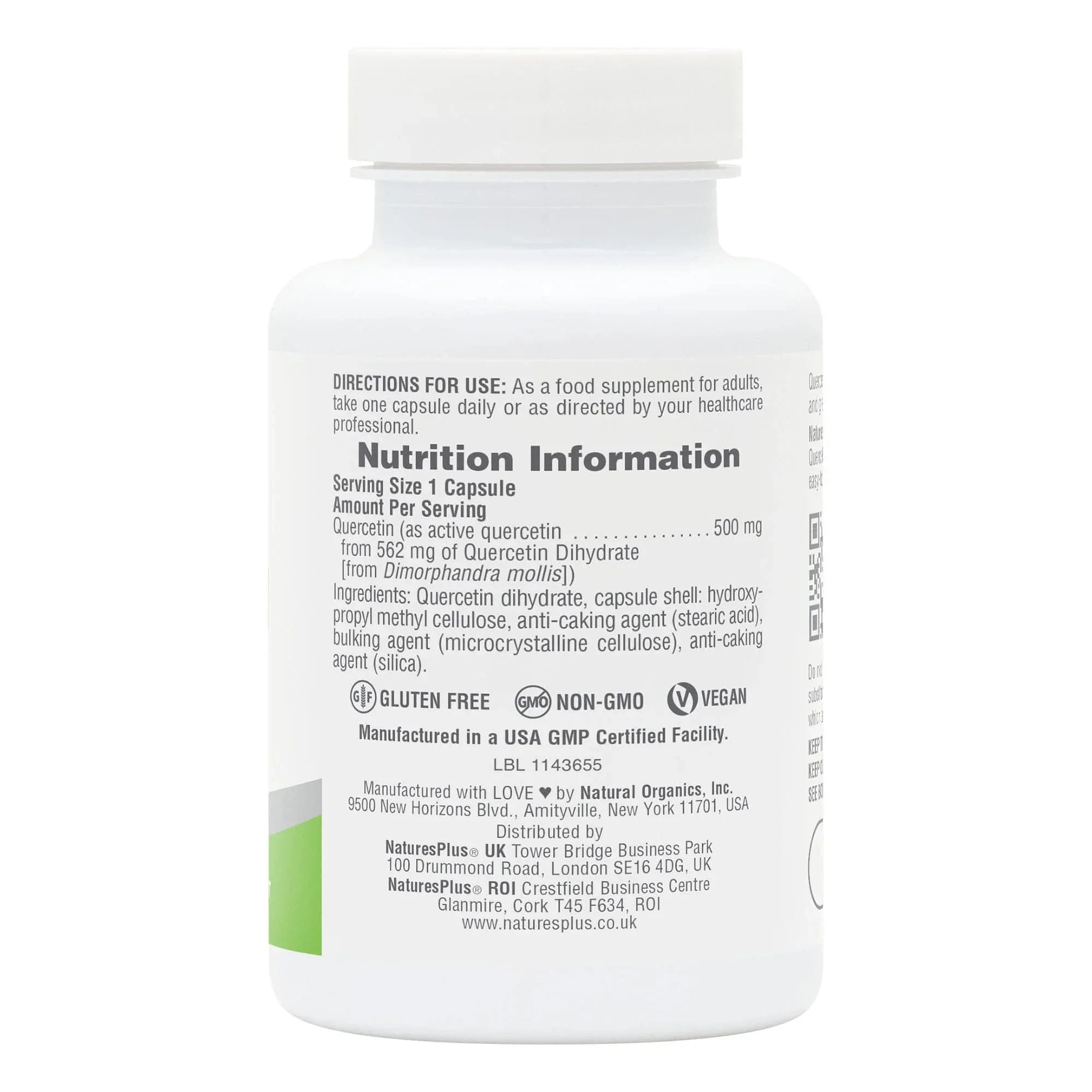 Natures Plus PRO Quercetin 500mg 60 Capsules - Image 3
