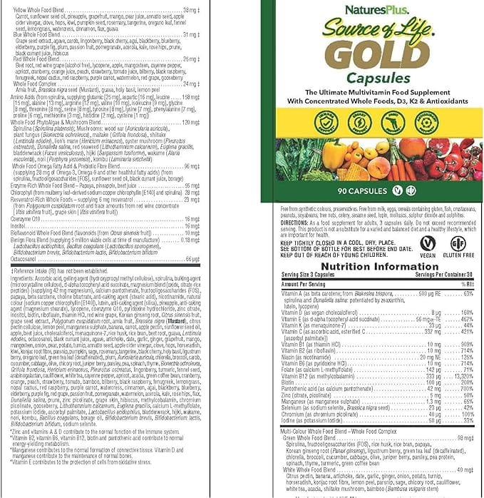 Natures Plus Source Of Life GOLD Capsules 90 - Image 2