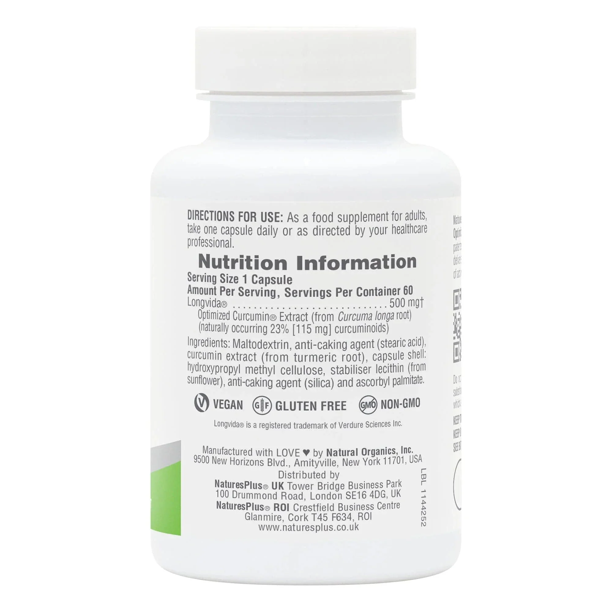 NaturesPlus Pro Longvida Curcumin 500mg 60 Capsules - Image 3