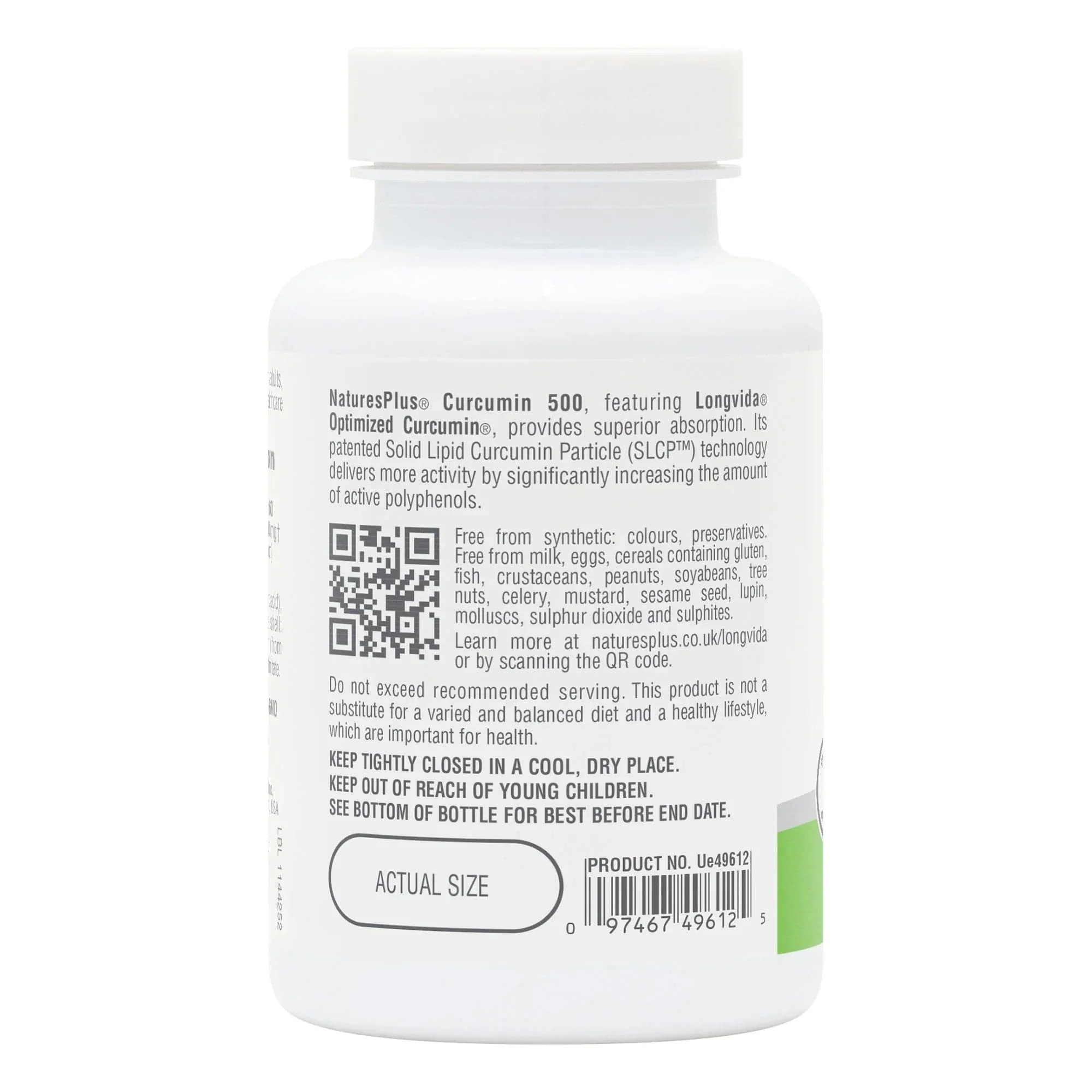 NaturesPlus Pro Longvida Curcumin 500mg 60 Capsules - Image 4