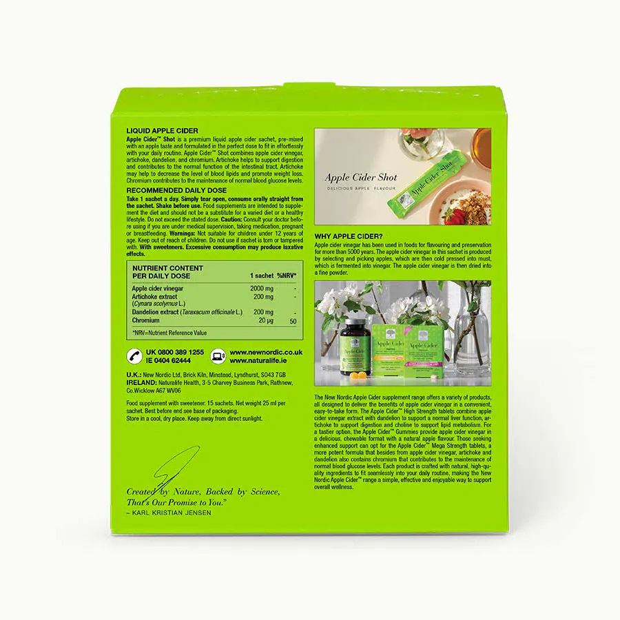 New Nordic Apple Cider Shot Max Strength 15 Sachets - Image 2