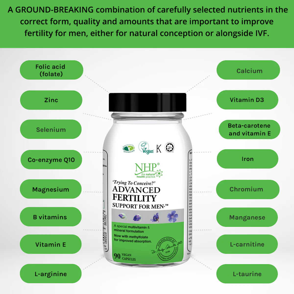 NHP Advanced Fertility Support for Men 90 Capsules - Image 4