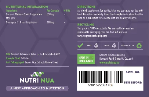 Nutri Nua Co-enzyme Q10 100mg 30 Capsules - Image 3