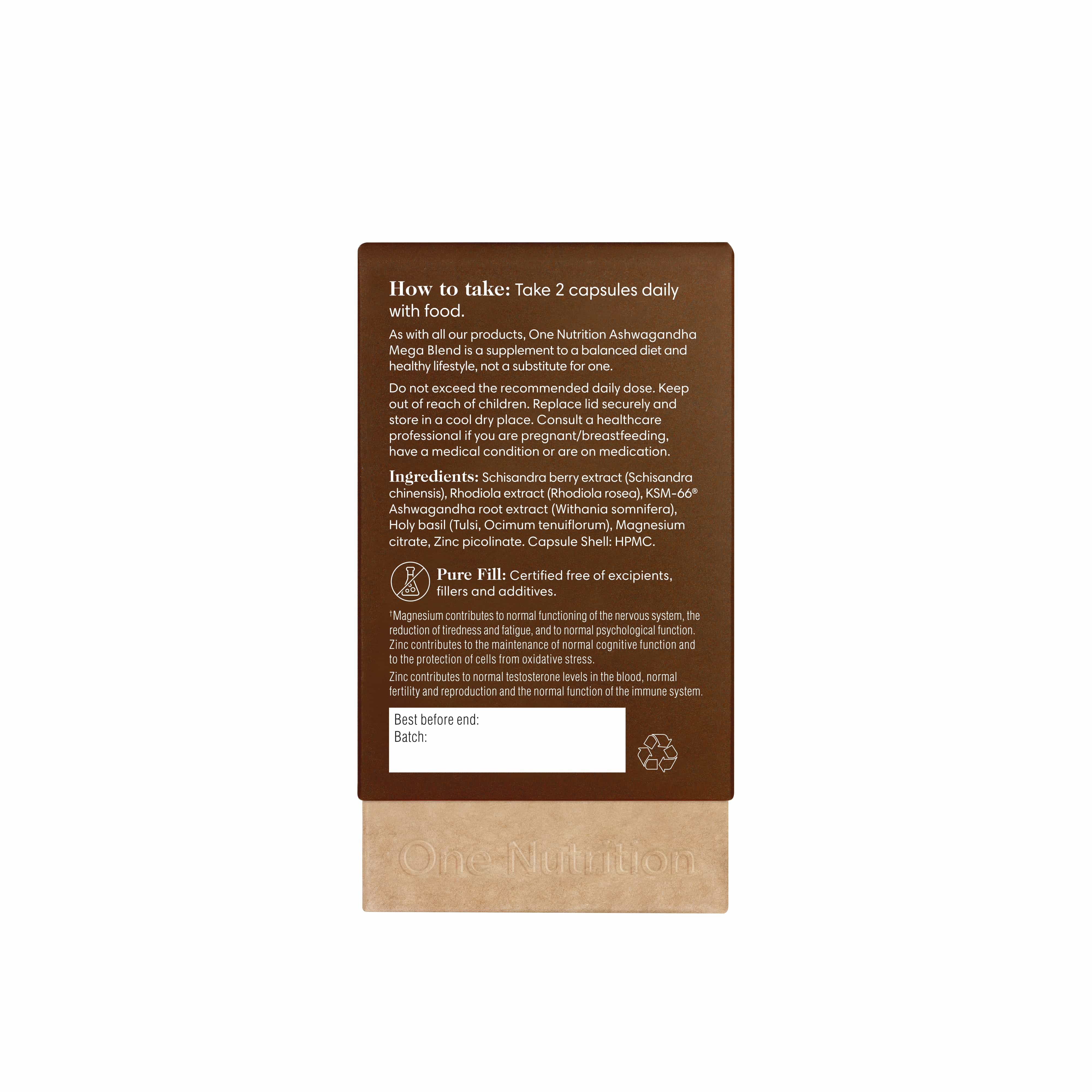 One Nutrition Ashwagandha Mega Blend Capsules 60 - Image 3