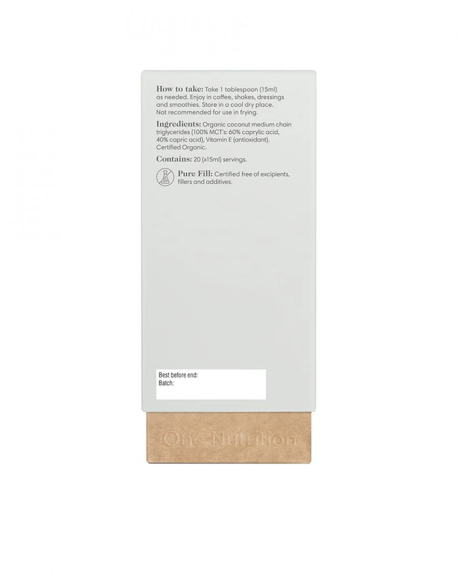 One Nutrition Organic Pure MCT Oil 300ml - Image 5