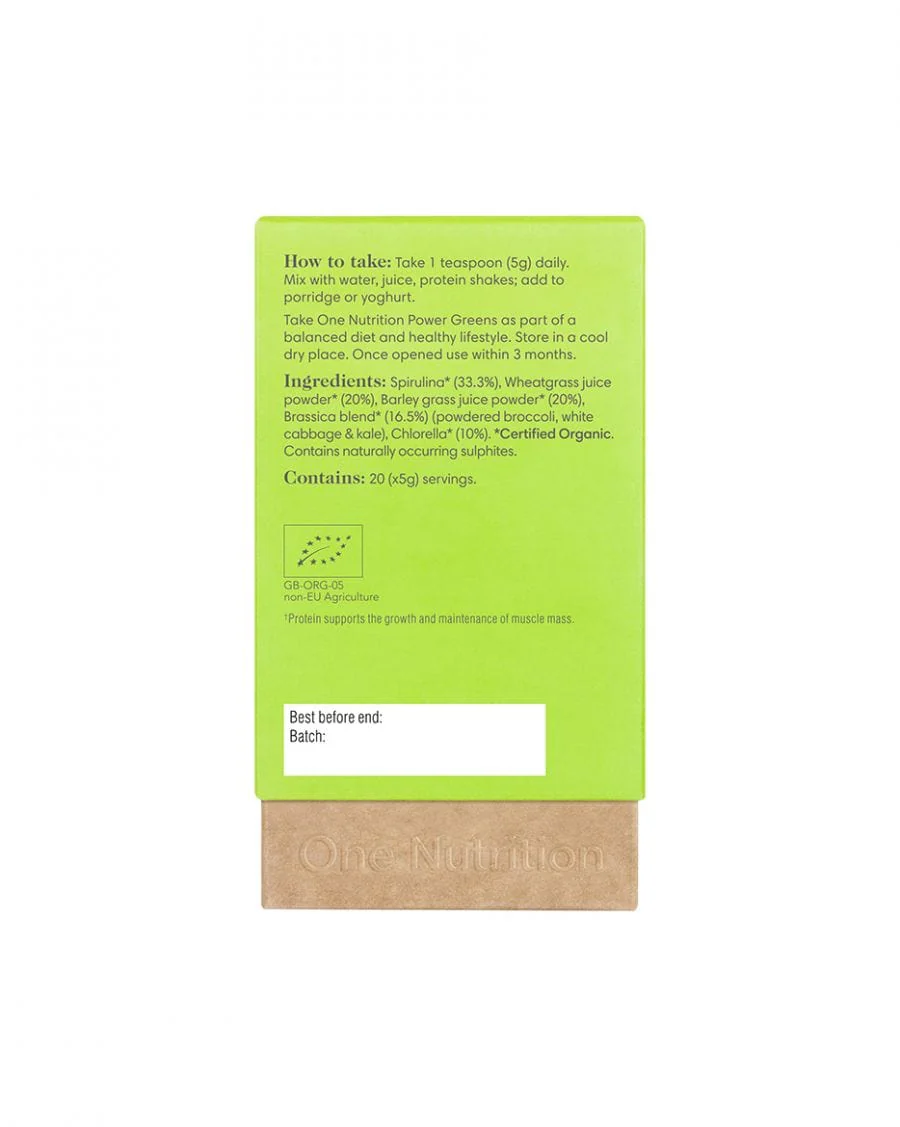 One Nutrition Premium Power Greens Powder 100g - Image 3