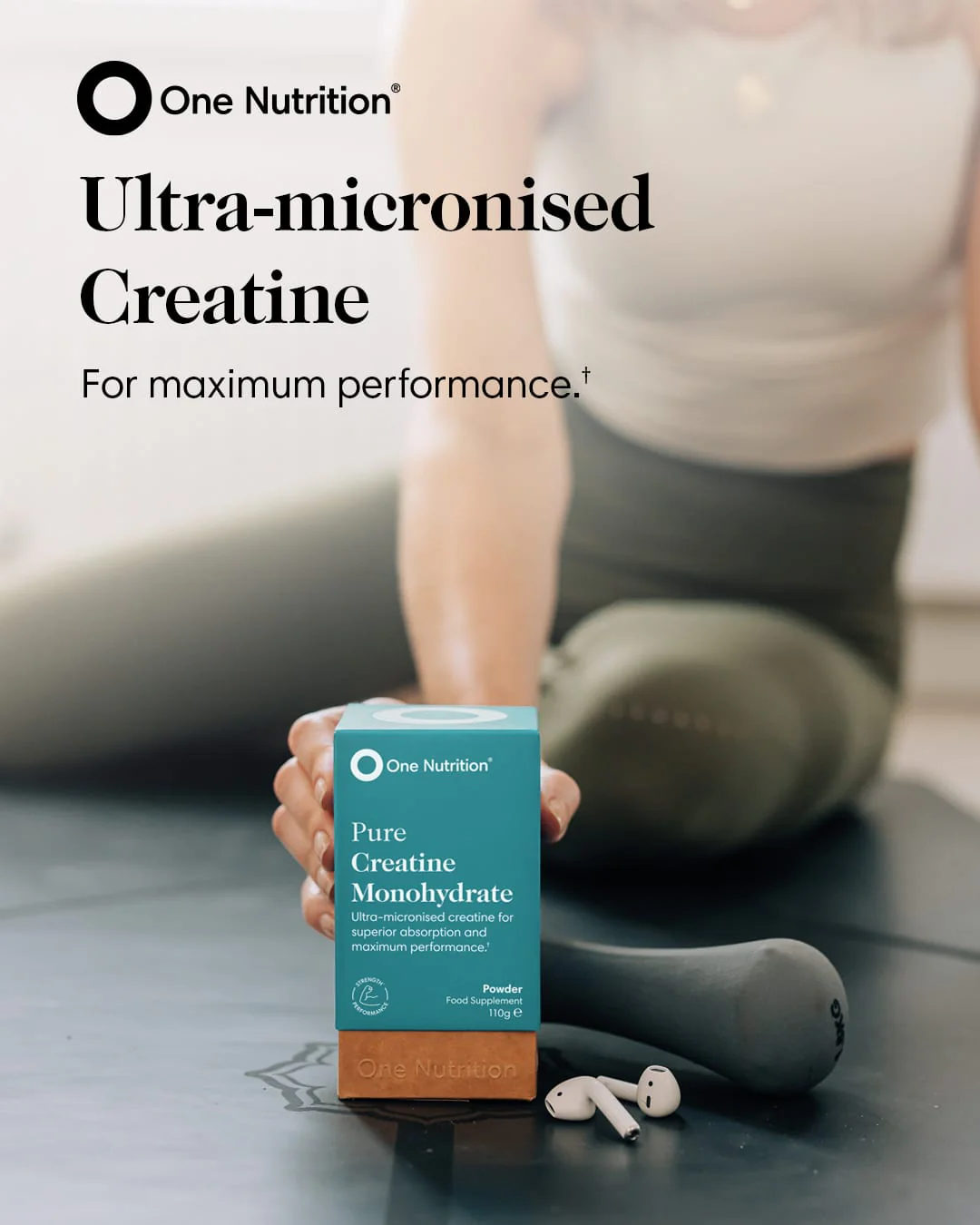 One Nutrition Pure Creatine Monohydrate Powder 110g - Image 2