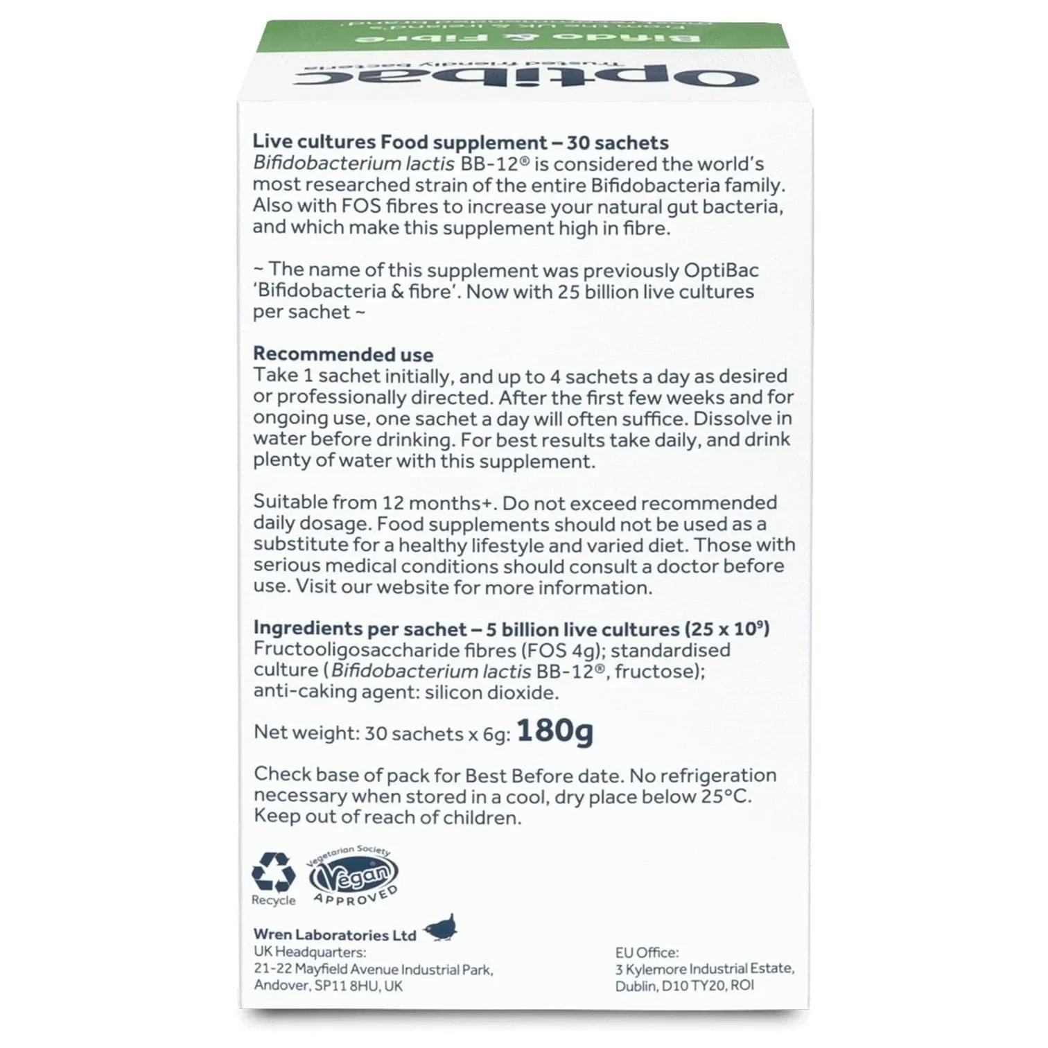 Optibac Bifido & Fibre 30 Sachets - Image 6