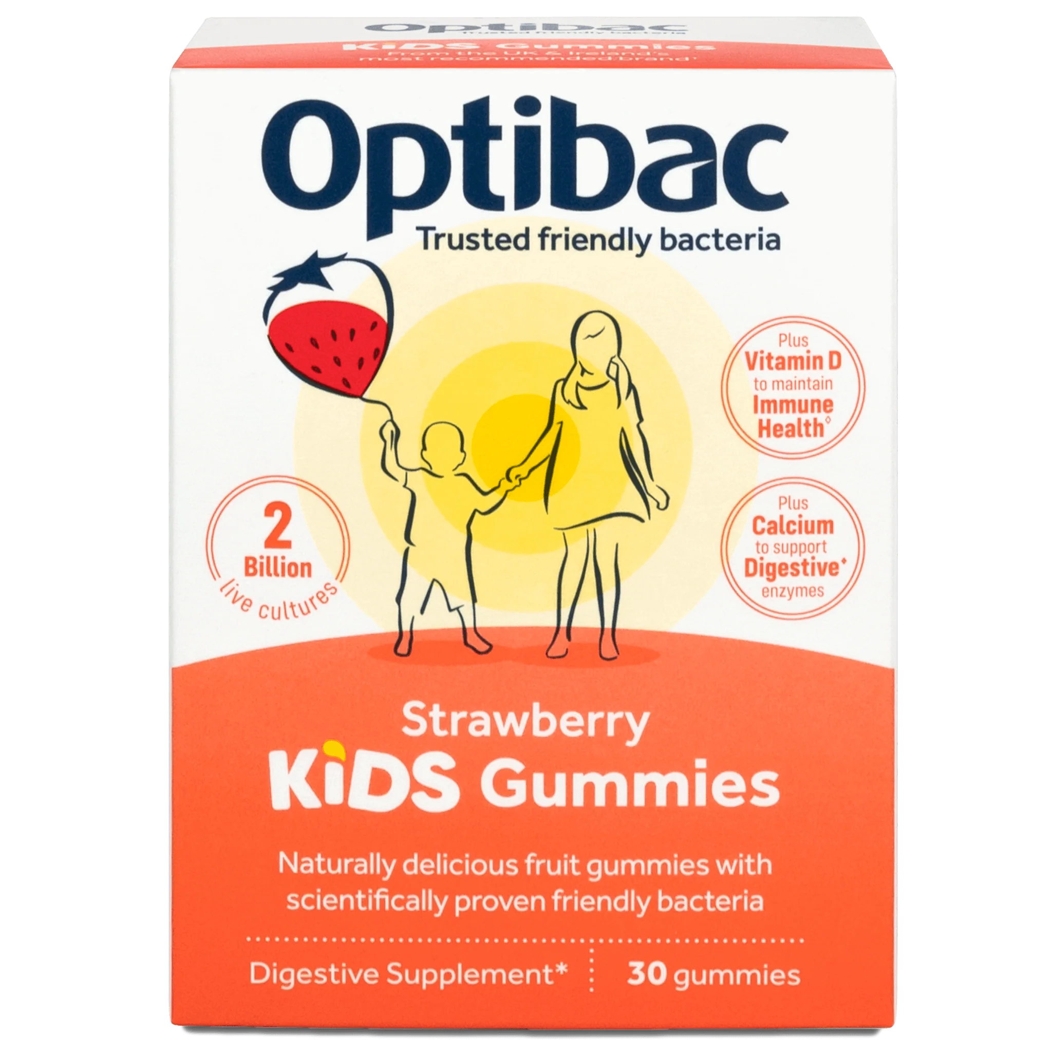 OptiBac Kids Probiotic Gummies Strawberry 30