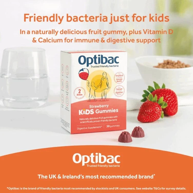 OptiBac Kids Probiotic Gummies Strawberry 30 - Image 5