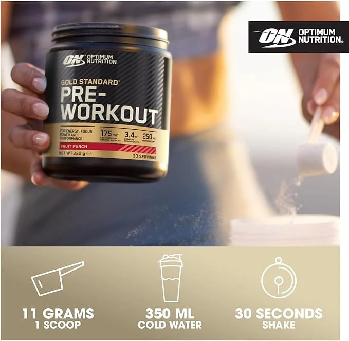 Optimum Nutrition Gold Standard Pre-WorkOut Fruit Punch (330g) - Image 3