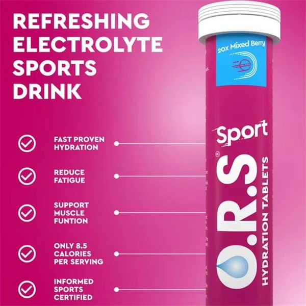 ORS Hydration Sport Mixed Berry 20 Tablets - Image 9