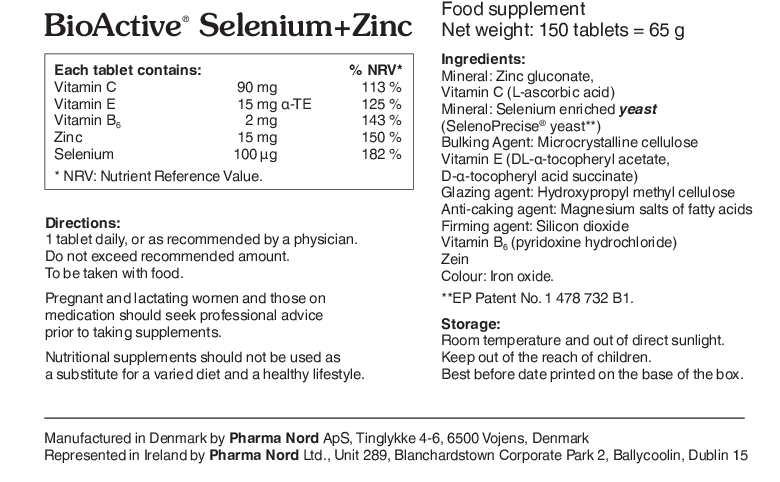 BioActive Selenium & Zinc 150 Tablets - Image 2