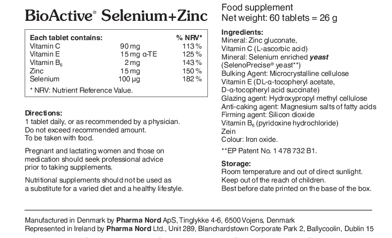 BioActive Selenium & Zinc 60 Tablets - Image 3