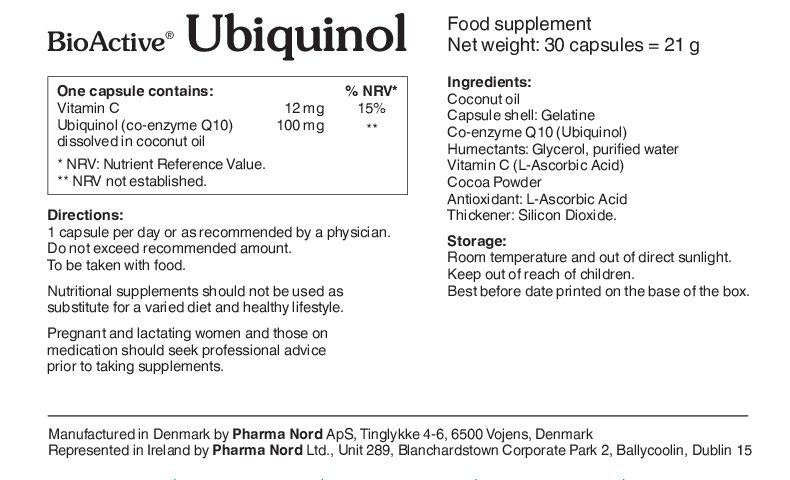 BioActive Ubiquinol 100mg 30 Capsules - Image 2