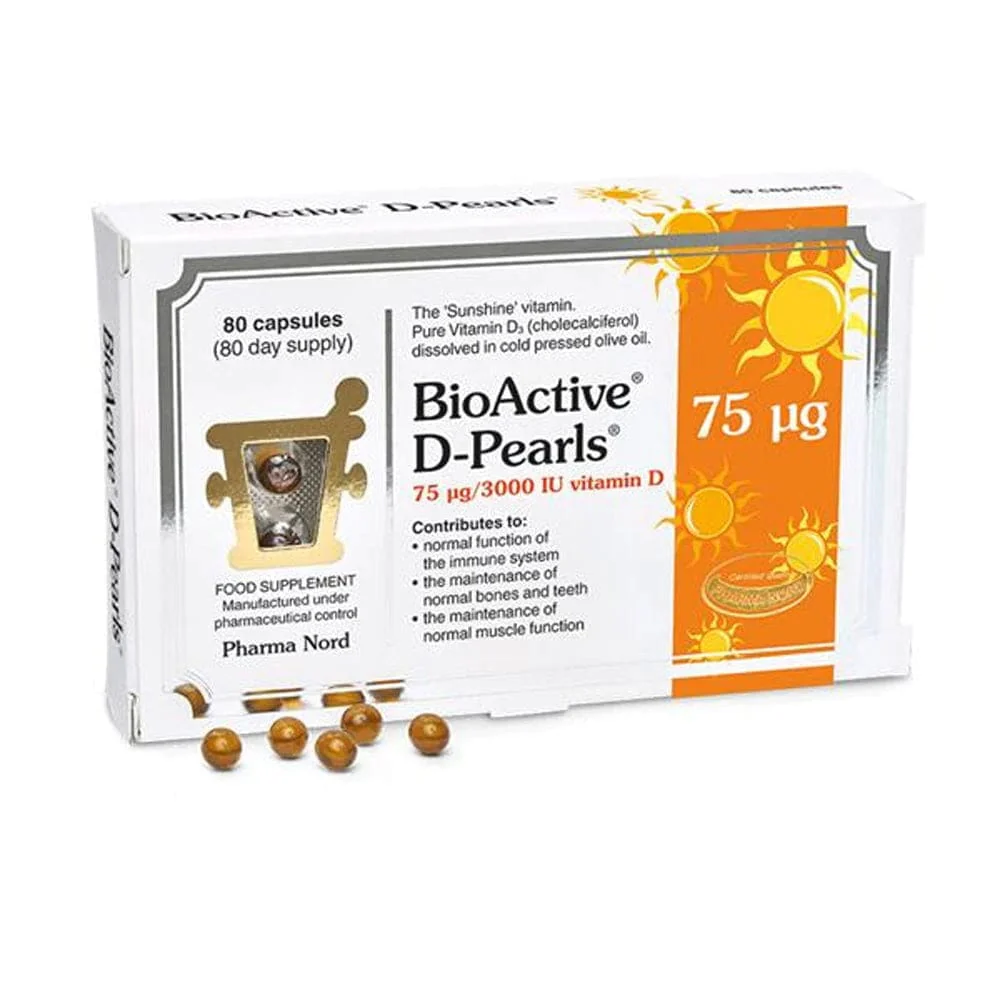 BioActive D-Pearls 75mcg (3,000IU) 80 Capsules